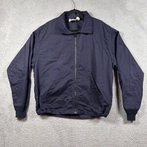 Indura Ultra Soft Jacket Mens Large Navy Blue Flame Resistant FR Workwear Westex